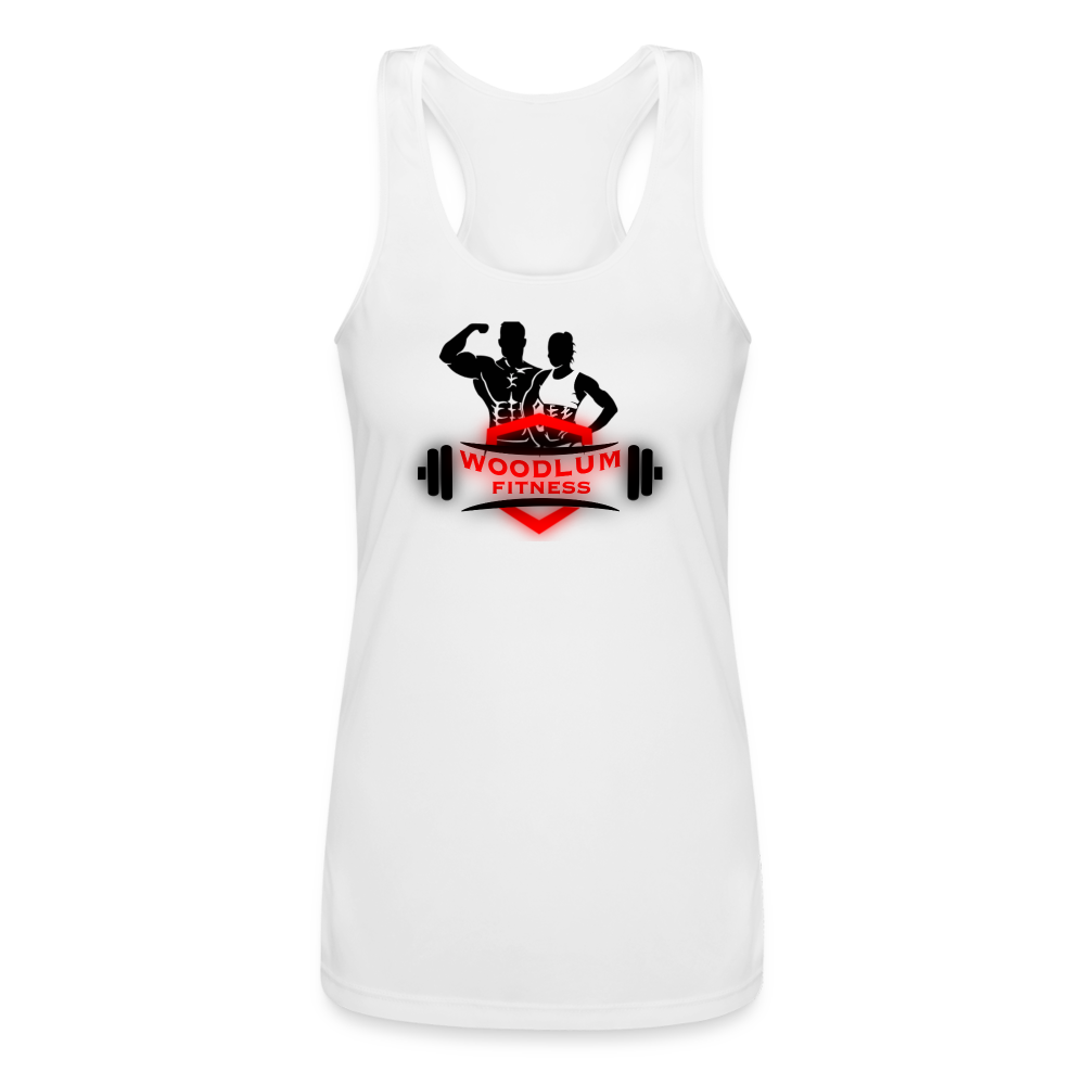 Woodlum Fitness Women’s Performance Racerback Tank Top - white