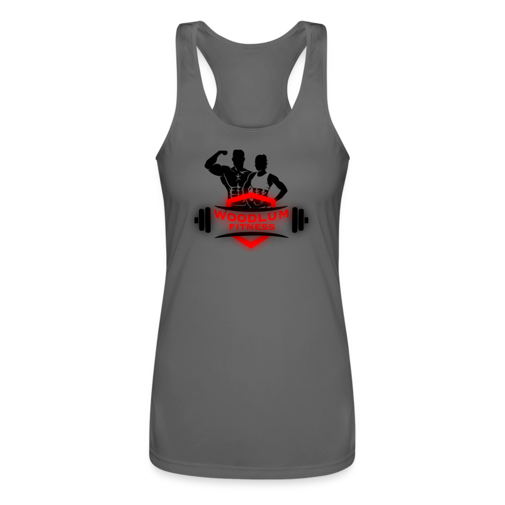 Woodlum Fitness Women’s Performance Racerback Tank Top - charcoal