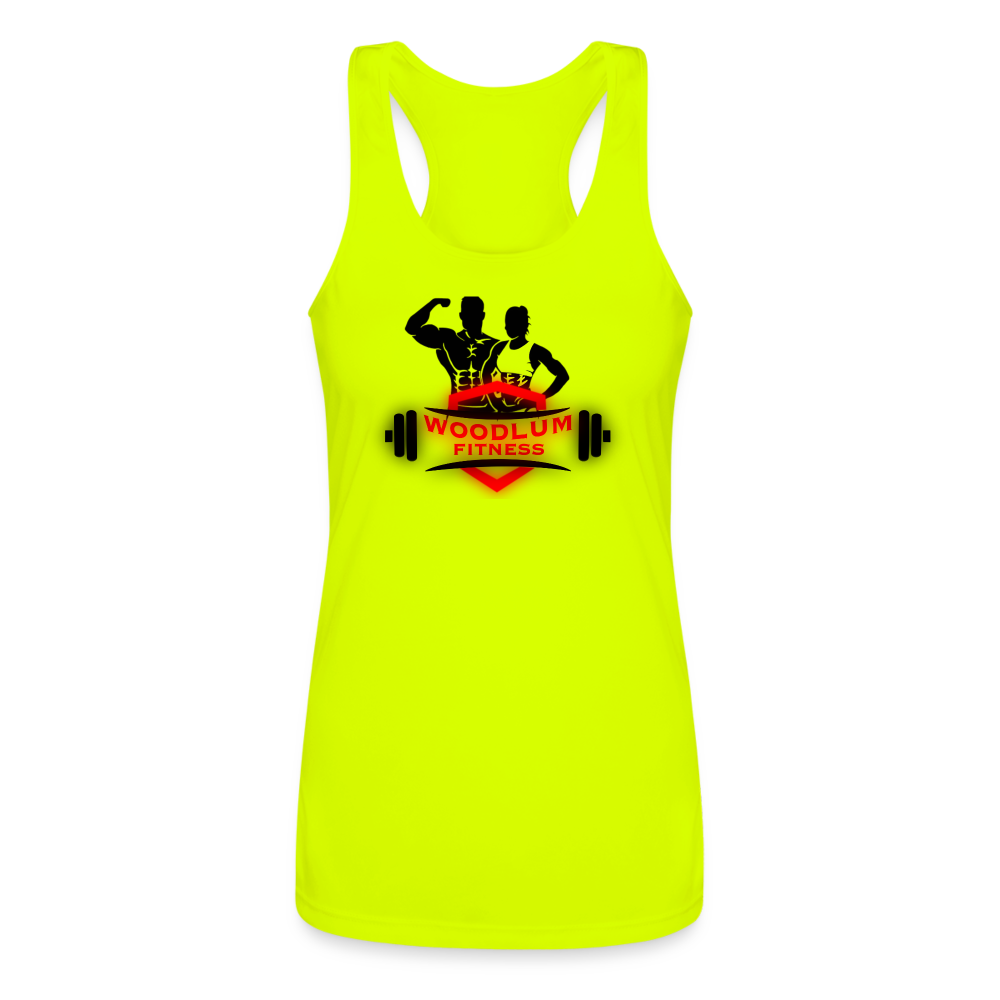 Woodlum Fitness Women’s Performance Racerback Tank Top - neon yellow
